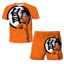 Dragon Ball Z 3D T-shirt Set for Boys Girls Super Goku Saiyan Summer Top+Shorts Children's Short-Sleeve Birthday Gift for Boys
