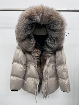 Winter Real Fox Fur Collar Hooded Thick Goose Down Jacket Natural Coat Women Female Outwear Luxury Warm Russia Puffer Jackets