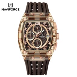 NAVIFORCE 7105 Fashion Chronograph Multi Functional Quartz Watch Sport 5ATM Waterproof Silicone Men's Watch Relogios Masculino
