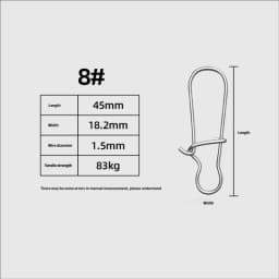 50pcs Stainless Steel Fishing Snap Hooked Snap Pin Fastlock Clip Accessories Tackle for Barrel Swivel Lure Hook