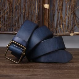 3.8CM No Hole Men's Belt Thick Genuine Leather Strap Copper Buckle Cowhide Casual Jeans Belt High Quality Retro Luxury Male Belt
