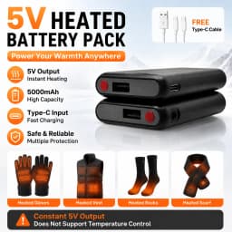 Winter Heated Socks Batteries 7.4V 3000mah/5V 5000mah Li-Polymer Battery Packs for Warm Gloves Clothes Hat Charger Power Bank