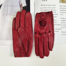 Women's sheepskin driver gloves Thin breathable unlined colored leather gloves Summer