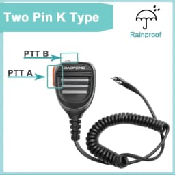 Baofeng UV-5R Microphone Shoulder Speaker 2 Pins for Walkie Quansheng uv-k5 uv-k6 UV-5R/UV-82/UV-16/TH UV8000D Two Way Radio