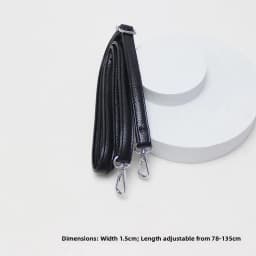 New Yu Black Leather Bag Strap Single Shoulder Crossbody Bag Long Strap School Bag Backpack Accessories Women's Bag Belt
