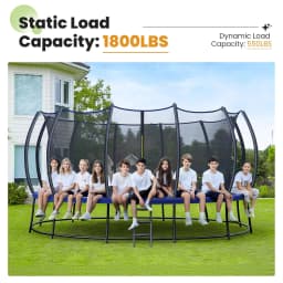 1800LBS Capacity No-Gap Design 16 15 14 12FT Trampoline with Safety Enclosure Net and Non-Slip Ladder 10-Year, Customized