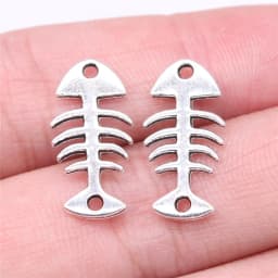 20pcs Fish Bone Charms For Jewelry Making Antique Bronze Silver Color Pendants DIY Crafts Making Findings Handmade Jewelry