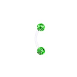 Coated Crystal Silicone 16g 1.2mm Eyebrow Ring Flexible Bioflex 6/8/10/12mm Bar Monroe Lip Curved Barbell Piercing