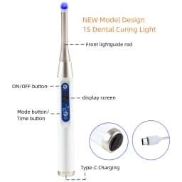 Dental Cure Lamp LED 5W Cordless 3 Modes Metal Head Dental Curing Light 3 Modes High Power Blue Light For Restore Teeth
