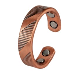 Vinterly Pure Copper Magnetic Rings Lines Adjustable Vintage 6mm Open Cuff Jewelry Wedding Bands Resizable Finger Metal Soft