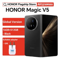HONOR Magic V5 16GB+512GB Global Version 5G Smartphone 120Hz Foldable OLED Screen Snapdragon 8 Elite 5820mAh 66W SuperCharge NFC