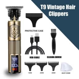 Professional T9 Hair Clipper Cordless USB Beard Trimmer Kit - Haircut Grooming Machine for Stylists Hair Cutting Tool
