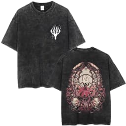 Washed Vintage Game Hollow Knight Double Sided Print T-shirt Men Women Fashion Casual T-shirts Oversized Short Sleeve T Shirts