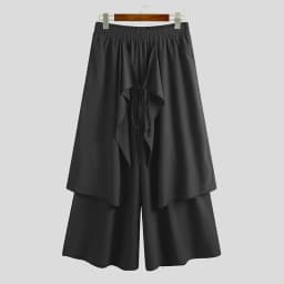 INCERUN 2023 Men Irregular Pants Solid Joggers Streetwear Elastic Waist Skirts Wide Leg Trousers Men Loose Punk Pantalon S-5XL