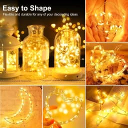 1-10Pcs String Fairy Lights 10/20/30/50LED Silver Copper Wire Battery Powered Lights for Wedding Party Christmas Decor