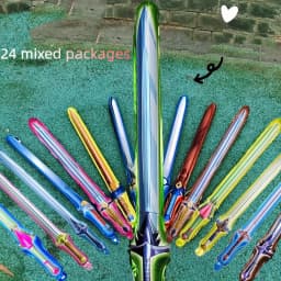 24Pcs Mixed Birthday Party Balloon Decoration Inflatable Sword Celebrate Refueling Stick Balloon Cheering Rave Festival Balloons