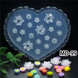 SNASAN Tiny Flower Heart Dolphin Gemstone Beauty Nail Art Resin Silicone Mould DIY Handmade Tool Small Beads Resin Silicone Mold
