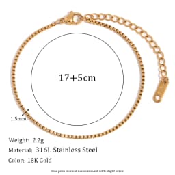 E.B.belle Blade Chain Figaro Chain Twists Chain Bracelet 18K Gold Plated 316L Stainless Steel Jewelry Women's Hand Bracelets