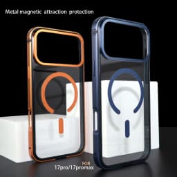 Metal Bumper Camera Ring Clear PC Case For iPhone 18Pro 18 17 Pro Max Alloy Frame Heavy Duty Transparent For Magsafe Back Cover