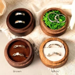 Free Personalized Ring Box Walunt Wood Round Wedding Proposal Engagement Ring Boxes with Clear Cover Free Printing Name and Date