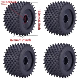 4PCS 17mm Hex 1/8 RC Monster Truck Wheel Tyre Hub Rim Rubber Tire FOR RC Car Redcat HPI Kyosho Hobao Hongnor Team Losi GM DHK