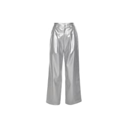 Sylcue Silver Retro Matte Trendy Personalized All-match Casual High Street Cool Confident Casual Women's Autumn Wide Leg Pants