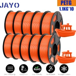 JAYO PETG 3D Filament 1.75mm 10Rolls 3D Printer Diameter Tolerance +/-0.02mm Filament Lines Up Neatly High Toughness Material