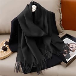 30*180cm Solid Color Women Winter Scarf Warm Thicken Cashmere Shawl Outdoor Tassels Pashmina Lady Wrap Windproof Scarves Luxury