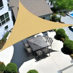 16' X 16' X 16' Sun Shade Sail Triangle Canopy, Permeable Shade Cloth Fabric Sunlight Block Patio Cover HDPE Deck Awning
