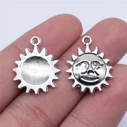 10pcs Antique Bronze Silver Color Sun Charms Pendant Jewelry Metal Alloy Jewelry Marking Sun Charms For Jewelry Making
