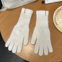 Winter Women Wool Gloves Knitted Full Finger Extended Long Gloves Wool Touchscreen Mittens Thick Warm Cycling Anti Cold Gloves