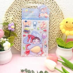 1PC Lovely Animal 3D Stereo Tummy Press Fun Stress Relief Sticker,Rabbit Panda for DIY Craft,Scrapbook,Phone Case Decor