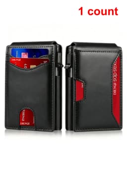 RFID Blocking Men Slim Smart Wallets Magnet Carbon Fiber Credit Card Holder with Front Pocket Minimalist Wallet Cardholder Case