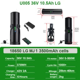 Bottle EBike Battery Pack 36V 10.5Ah 48V 7Ah With Branded 18650 Li-ion Cell Pack Bafang TSDZ2 750W 500W 350W 250W Mini Batteries