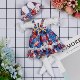 New 28cm Doll's Clothes Suit 1/6 Bjd Skirt with Hat/ Headdress for 12inch Princess Doll Dress Up Accessories