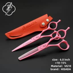 HISADA Hairdressing Scissors 6 Inch Yellow High-End Scissors VG10 Material Is Sharp and Wear-Resistant Scissors Tool