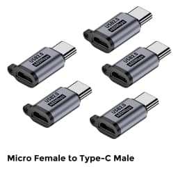 Type C Female to Mini USB Male Adapter Micro USB to USB C Adapter 480Mbps Data Transfer Fast Charging Converter for Phone