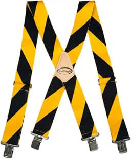 Suspenders Man For Pants 2" Wide Adjustable and Elastic Braces X Shape With Strong Clips - Heavy Duty Elastic Braces For Men