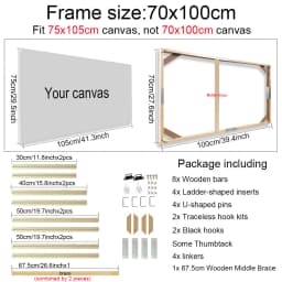 24 Sizes Modern Wood Canvas Frame Wooden Frames Wooden Photo Oil Painting Canvas Diamond Painting Frames Canvas Wood Wall Frame