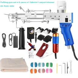 Tufting Gun 2in1 Set with Fabric Carpet Trimmer 5-40 Stitch/sec Adjustable Speed Electric Carpet Gun,7-21mm Focking Machine