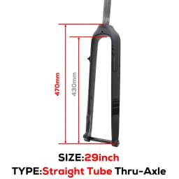 MTB Full Carbon Fiber Rigid Fork,Straight/Tapared Tube Bicycle Fork,9*100mm Quick Release,Thru Axle 15*100mm,26/27.5/29 Inch