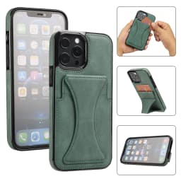 for iPhone 11 12 13 Pro Max Case Luxury Slim Fit Premium Leather Card Slots Shockproof Kickstand Cover for iPhone 13 Pro Max