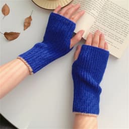 Korean Solid Color Half Finger Gloves Unisex Winter Knitted Gloves Women's Faux Cashmere Warm Gloves Hand Wrist Warmer Mittens