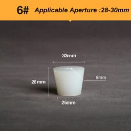 4PCS Silicone Stopper White Semi-transparent With 8mm Holes Tapered Reusable Lab Seal Stoppers Suitable for Test Tubes Flasks