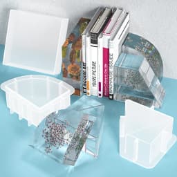 DIY Crystal Resin Mold Large Trapezoidal Square Book Stall Jewelry Table Decoration Epoxy Mirror Silicone Mold For Resin Making