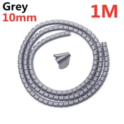 2M/1M Black Cable Wire Protector Cable Organizer Management Pipe Flexible Wire Wrap Line Coiled Tube Office Cord Sleeve Cover