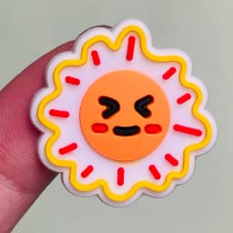 Good Quality 1pcs Kawaii Sun Expression PVC Shoe Charms Sandals Shoes Accessories Shoes Ornament Fit Kids DIY Party Xmas Gift