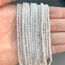 2 3 4mm Faceted Cubic Zirconia Beads Multicolor Zircon Round Loose Spacer Beads for Jewelry Making DIY Bracelet Necklace 15"