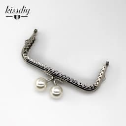 1PCS Super Lovely 10.5CM Silver Lace Pearl Bead Head Metal Purse frame Kiss Clasp DIY Bag Accessory