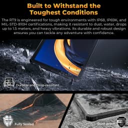 OUKITEL RT9 Rugged Tablet - 10.1" HD Display, 24(6+18)GB+256GB, IP68 IP69K Waterproof, 11000mAh Battery Android 14 Tablet PC